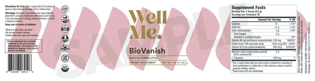 BioVanish Supplement Facts